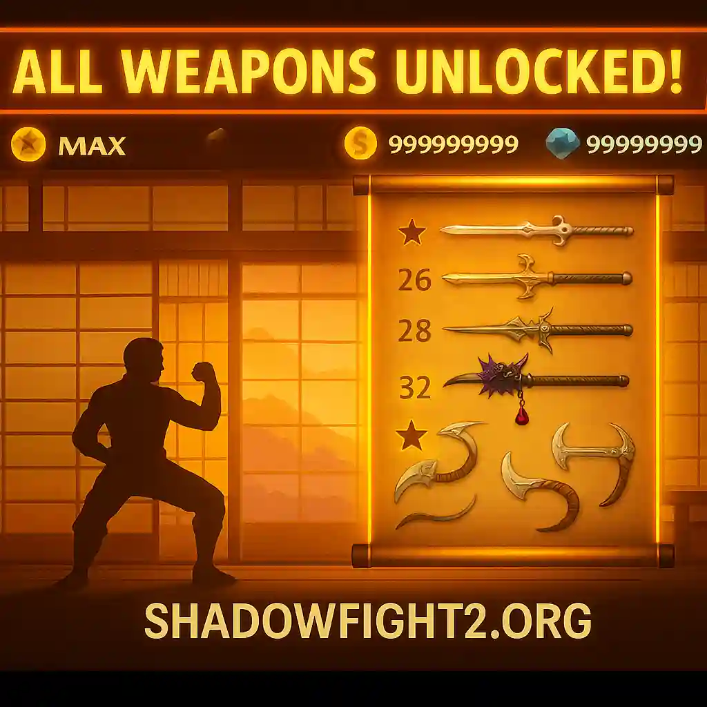 get all weapons in shadow fight 2 mod apk